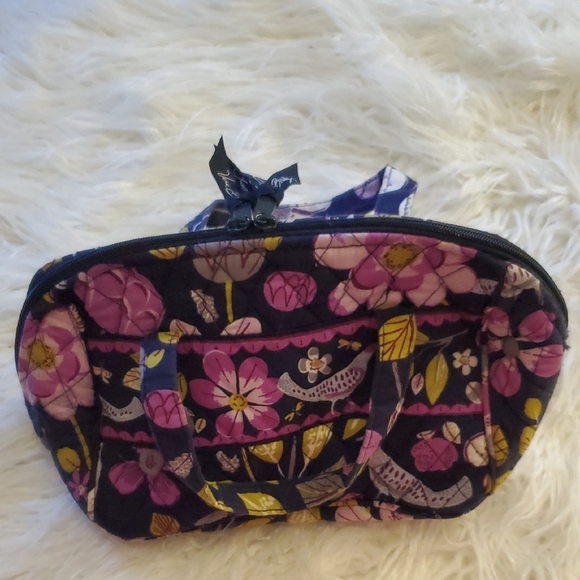 Vera Bradley Floral Cosmetic Bag - Blue And Purple - Picture 1 of 10